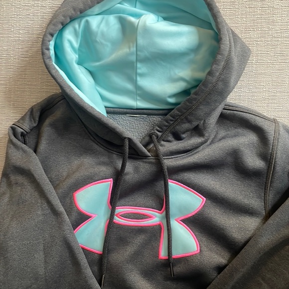 Under Armour Women's Armour Fleece Big Logo Gray Hoodie - Picture 3 of 6